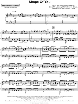 Shape of You by My Little Piano Channel - Sheet Music