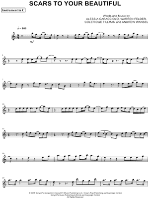 Scars to Your Beautiful - C Instrument