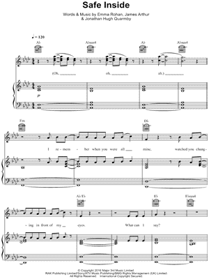 Safe Inside by James Arthur - Sheet Music