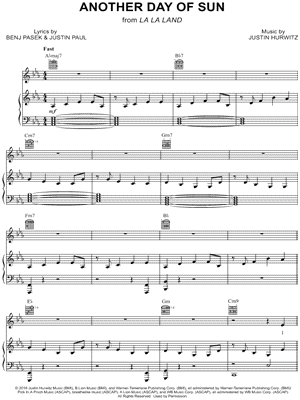 Another Day of Sun from La La Land - Sheet Music