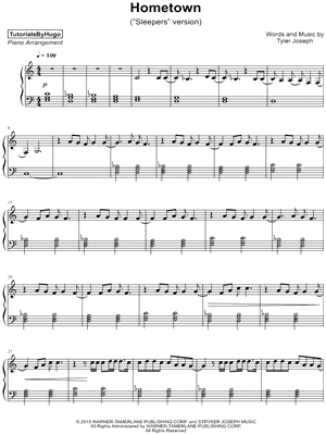 Hometown (Sleepers Version) by TutorialsByHugo - Sheet Music