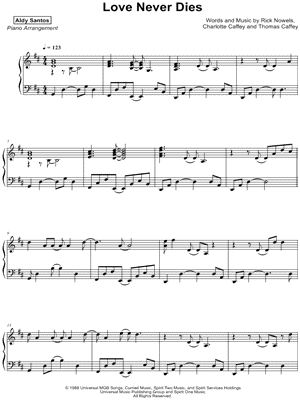 Love Never Dies by Aldy Santos - Sheet Music