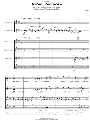 A Red, Red Rose - Flute Choir