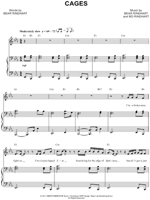 Cages by NEEDTOBREATHE - Sheet Music