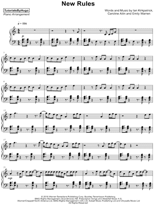 New Rules by TutorialsByHugo - Sheet Music