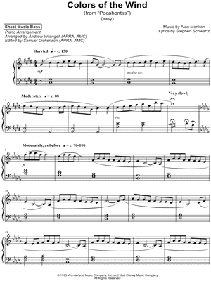 Colors of the Wind [Easy Version]