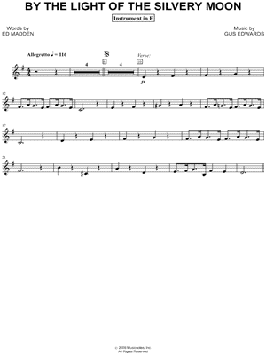 By the Light of the Silvery Moon - F Instrument