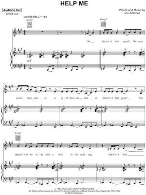 Help Me by Joni Mitchell - Sheet Music