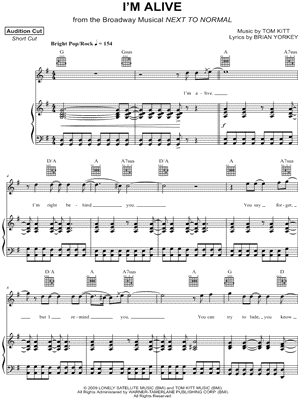 I'm Alive from Next to Normal - Sheet Music
