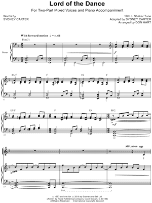 Lord of the Dance by Don Hart - Sheet Music