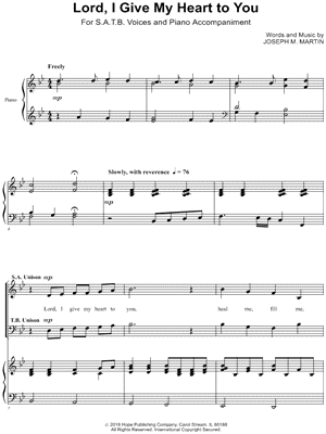Lord, I Give My Heart to You by Joseph M. Martin - Sheet Music