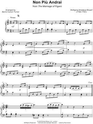 The Marriage of Figaro, K. 492: Act I - "Non pi· andrai"