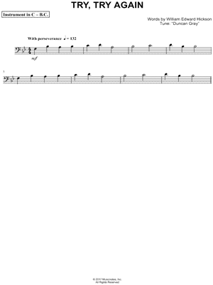 Try, Try Again - Bass Clef Instrument