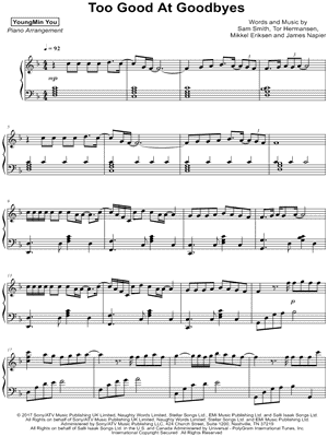 Too Good at Goodbyes by YoungMin You - Sheet Music