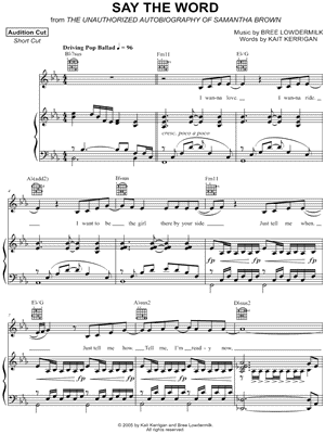 Say the Word from The Mad Ones - Sheet Music