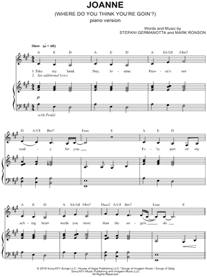 Joanne (Where Do You Think You're Goin'?) [Piano Version]