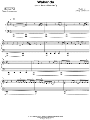 Wakanda by Samuel Fu - Sheet Music