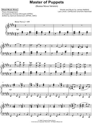Master of Puppets [Bossa Nova Version] by Sheet Music Boss - Sheet Music