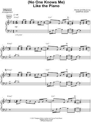 (No One Knows Me) by HDpiano - Sheet Music
