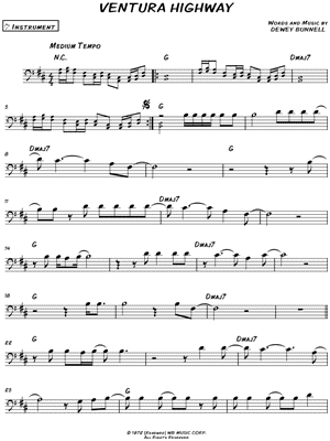 Ventura Highway by America - Sheet Music