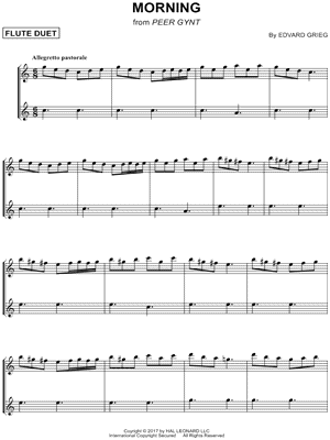 Morning from Peer Gynt - Flute Duet