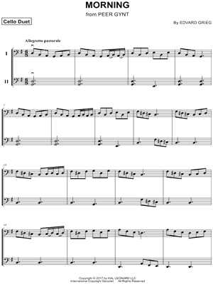 Morning from Peer Gynt - Cello Duet