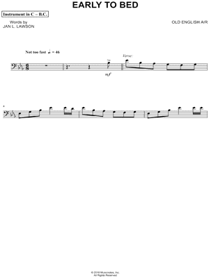 Early to Bed - Bass Clef Instrument