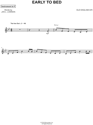 Early to Bed - F Instrument