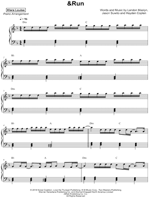 &Run by Klara Louise - Sheet Music