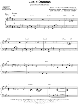 Lucid Dreams [accompaniment version]