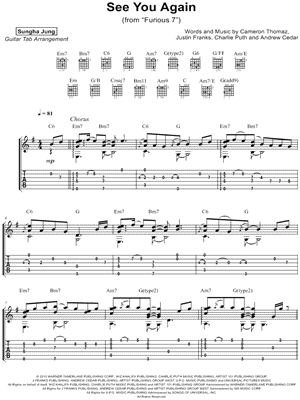 See You Again by Sungha Jung - Sheet Music