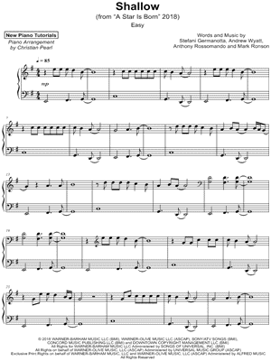 Shallow [easy] by Christian Pearl - Sheet Music