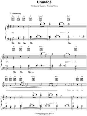 Unmade by Thom Yorke - Sheet Music