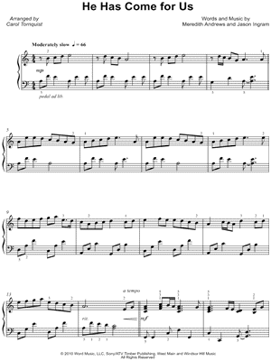 He Has Come for Us (God Rest Ye Merry Gentlemen) by Carol Tornquist - Sheet Music