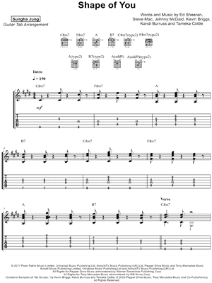 Shape of You by Sungha Jung - Sheet Music