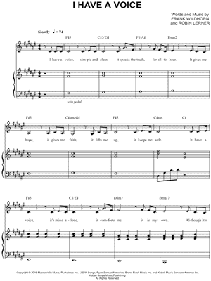 I Have a Voice by Frank Wildhorn - Sheet Music