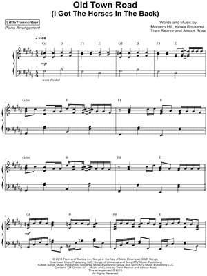 Old Town Road by LittleTranscriber - Sheet Music