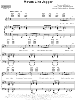 Moves Like Jagger by Maroon 5 - Sheet Music