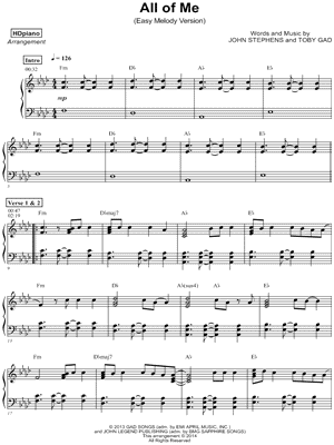 All of Me [easy melody version]