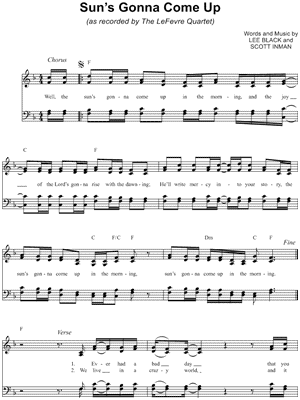 Sun's Gonna Come Up by The LeFevre Quartet - Sheet Music