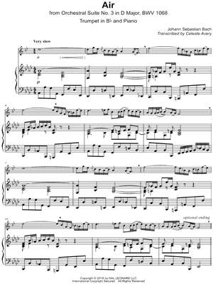 Air from Orchestral Suite No. 3, BWV 1068 - Trumpet & Piano