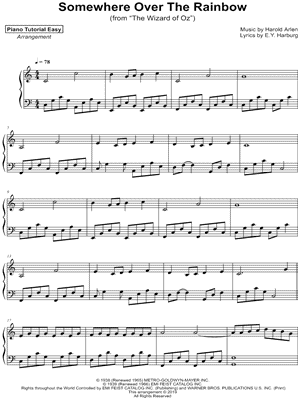 Over the Rainbow by Piano Tutorial Easy - Sheet Music