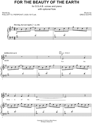 For The Beauty Of The Earth by Greg Gilpin - Sheet Music