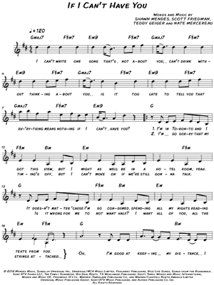 If I Can't Have You by Shawn Mendes - Sheet Music