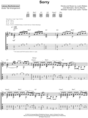 Sorry by James Bartholomew - Sheet Music