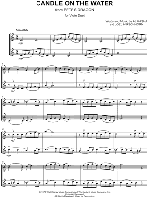 Candle on the Water - Violin Duet