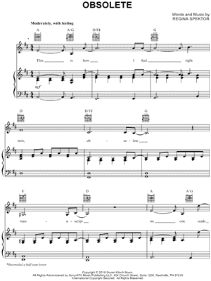 Obsolete by Regina Spektor - Sheet Music