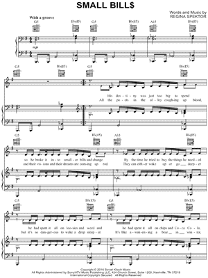 Small Bill$ by Regina Spektor - Sheet Music