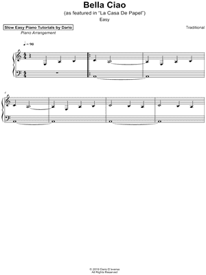 Bella Ciao [Slow Easy Piano Tutorial]
