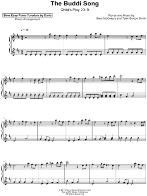 The Buddi Song [Slow Easy Piano Tutorial]